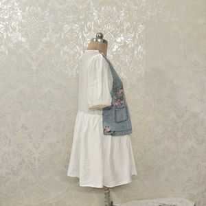Floral Denim Vest