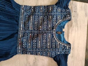 blue party wear dress
