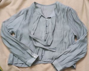 Elegant Tie-Neck Blouse