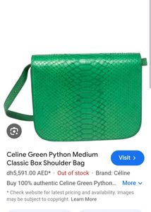 Celine Green Python Medium Classic Sling Bag