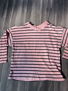 Striped Pink &amp; Black Top