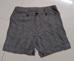 Grey Plaid Shorts