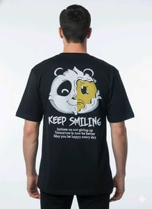 Men’s Stylish Black Printed T-Shirt | Keep Smiling