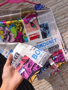 SHEIN newspaper Mini Fitted Skirt