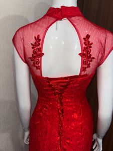 Red Lace Ethnic Gown