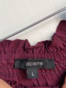 Burgundy Off-Shoulder Blouse