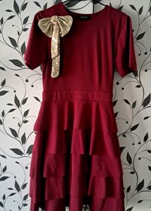 Tiered Party Dress with Bow