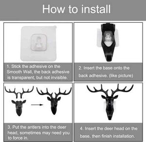 Black Deer Head Wall Hook