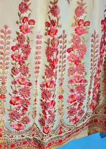 Cream Color Embroiderd Kurta/Skirt Suit Set