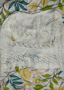 Knitted White Shrug
