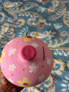Hand-Painted Floral Piggy Bank