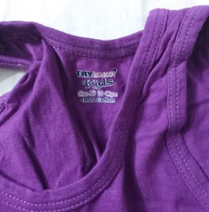 Purple Cotton Sleeveless Vest (Boy)