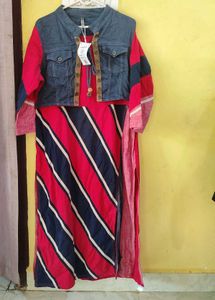 kurta with denim mix