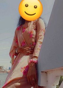 Floral Print Anarkali Kurta with Dupatta