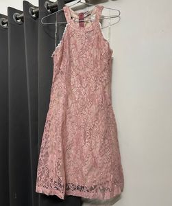 Pink Lace Mini Dress