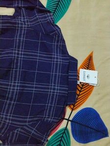 Navy Blue Dotted Line Top