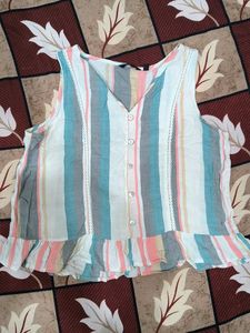 Striped Button-Down Tank