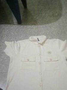 Cream Utility Pocket Shirt