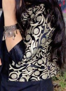 Black Ethnic Gown With Over Coati