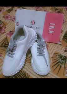 Naughty Girl White Chunky Sneakers