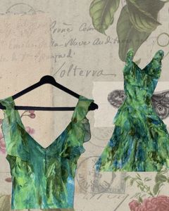 Green Ruffle Bodycon Dress