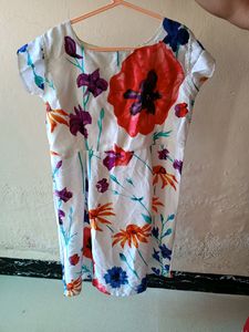 Combo Of One Cute White Frock And Blue Top