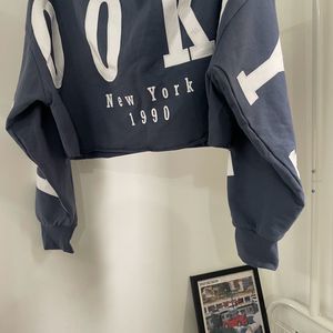 Blue Cropped Sweatshirt