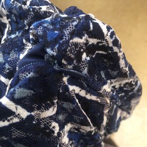 Printed Dark Blue Gown👗