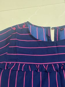 Striped Short Sleeve Blouse