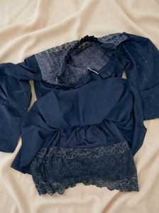 Elegant Blue Peplum Top