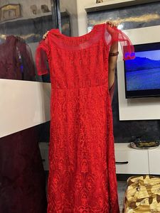 Elegant Red Anarkali Gown