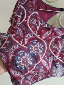 Maroon Ajrak Preloved Saree Blouse
