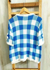 Blue &amp; White Floral Cardigan size-38