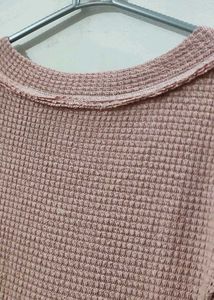 Mauve Waffle Knit Top