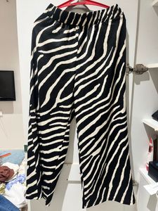 Zebra Print Wide Leg Pants