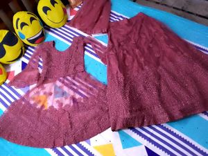 Elegant Maroon Embroidered Lehenga Choli Set