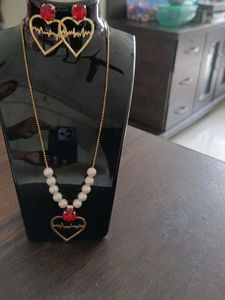 Heartbeat Necklace &amp; Earring Set
