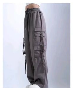 Beige,Black And Grey Cargo Pants