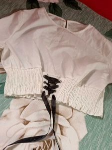 White Corset Crop Top