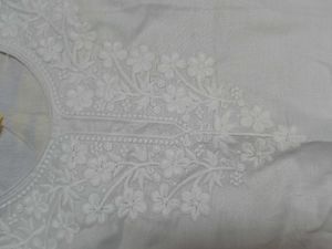 White Embroidery Short Kurti