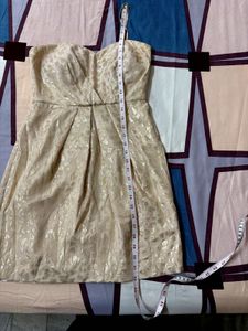 Gold Strapless Party Dress