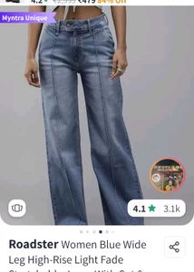 Roadster Blue High Rise Wide Leg Jeans