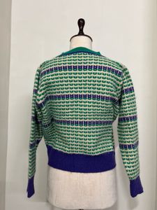 Green &amp; Purple Knit Cardigan
