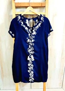 Blue Embroidery Work Top Size-34