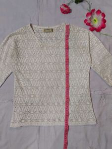 Vintage White Lace Top(Bust-36/38)