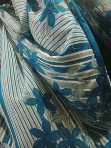 Sky Blue Organic Crepe Saree