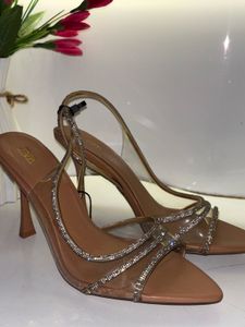ZARA Rhinestone Open Toe Heels