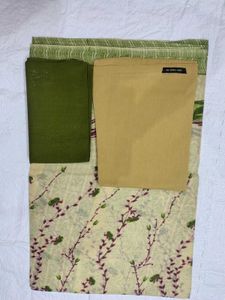 100% Pure Cotton Saree With Blouse And Peticoat