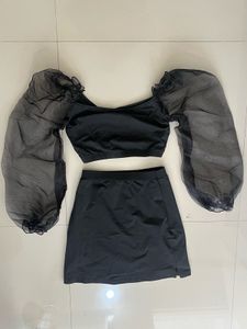 Sheer Sleeve Two-Piece Set