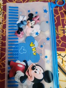 Cartoon Pouch With One Fancy Pen And Eraser